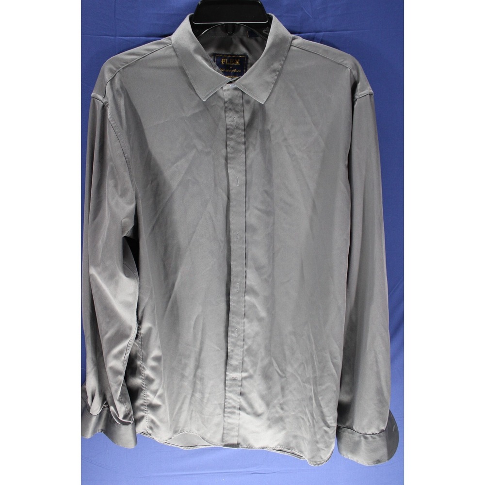 Flex Long Sleeve Dress Shirt Designed in Italy Size Large Tall